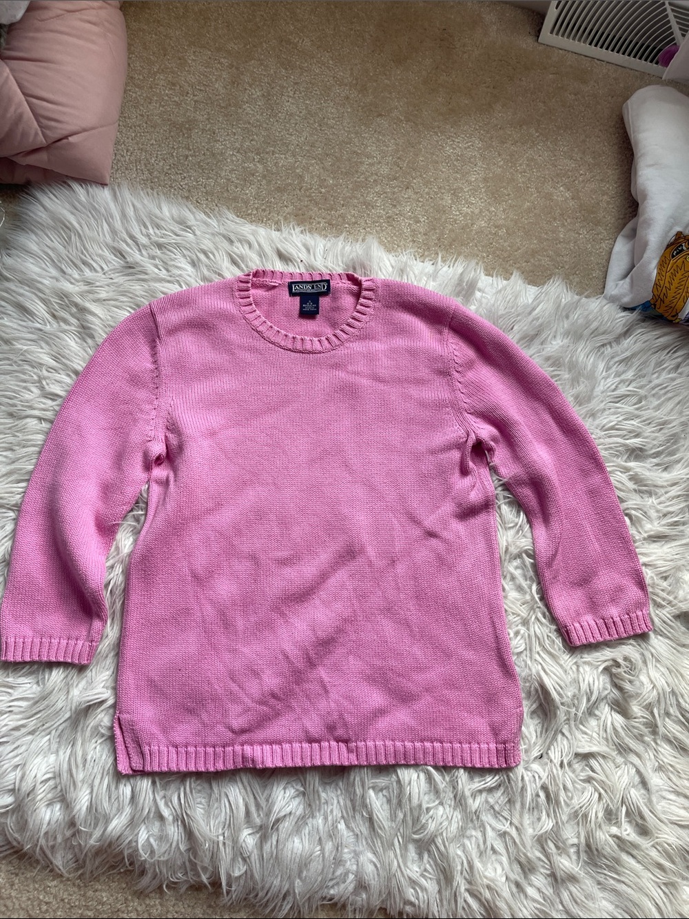 Lands' End Bubblegum Pink Crewneck Sweater